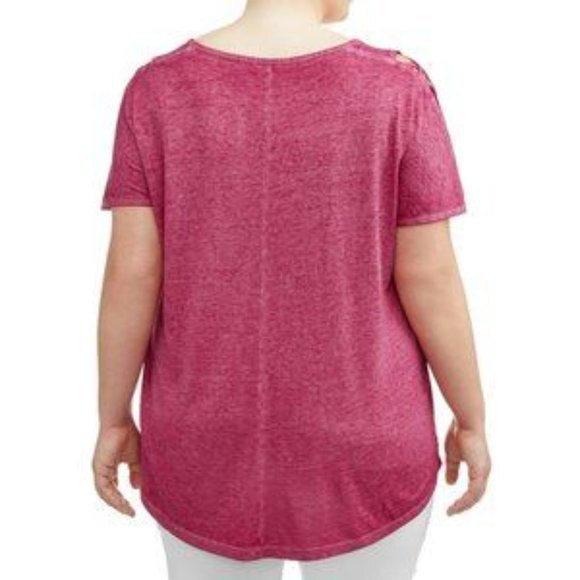 Cold Shoulder Cut Out Strappy Tee Top Tunic  Sz 3X NWT - Picture 3 of 7